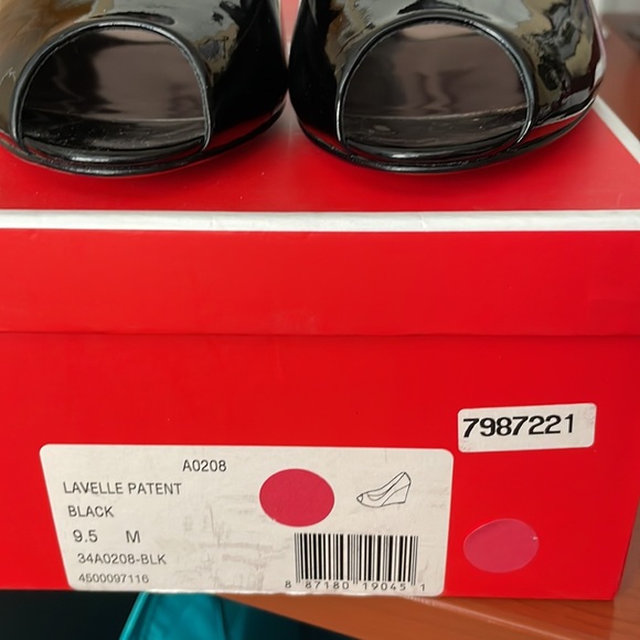 New Coach black peep toe wedge shoes - Picture 2 of 8